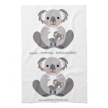 Cuddly KOALA -Conservation - Endangered animal Kitchen Towel