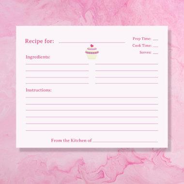Cupcake Bridal Shower Recipe Invitations