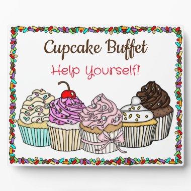 Cupcake Buffet| Wedding or Baby Shower Sign Plaque