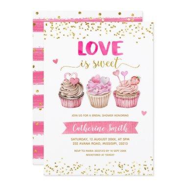 Cupcake Love is Sweet Bridal Shower Invitations