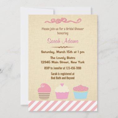 Cupcake Party Bridal Shower Invitations