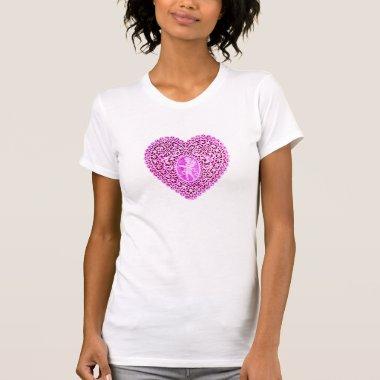 CUPID LACE HEART, Pink Violet T-Shirt