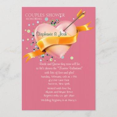 Cupid's Arrow Couples Bridal Shower Invitations