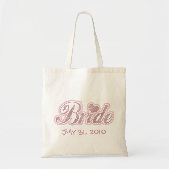 Cursive Bride Pink Tote Bag