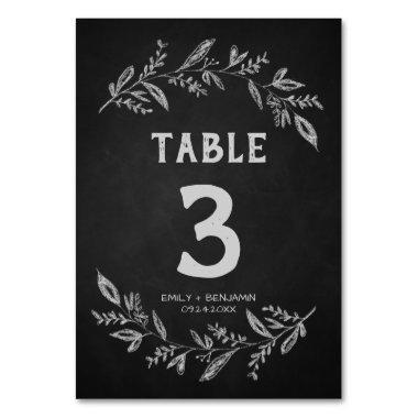 Curved Branches | Chalkboard Table Number