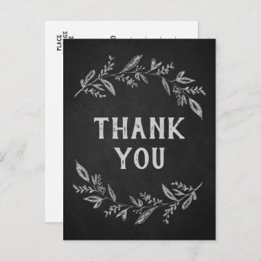 Curved Branches | Chalkboard Thank You PostInvitations