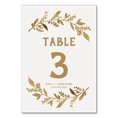Curved Branches | Gold Table Number