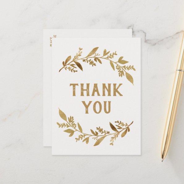 Curved Branches | Gold Thank You PostInvitations