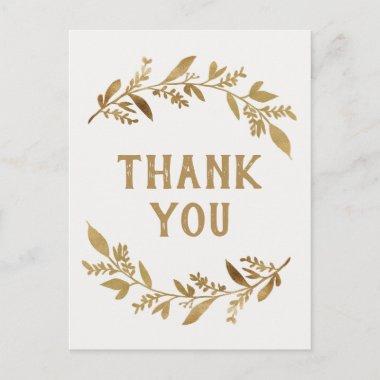 Curved Branches | Gold Thank You PostInvitations