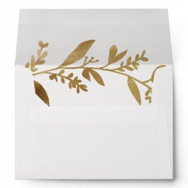 Curved Branches | Gold Wedding Invitations Envelope