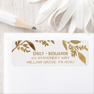 Curved Branches | Gold Wedding Label