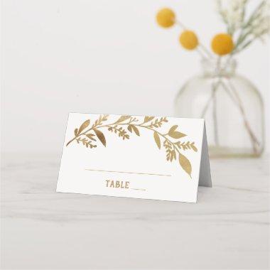 Curved Branches | Gold Wedding Place Invitations