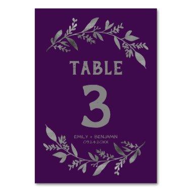 Curved Branches | Silver Table Number