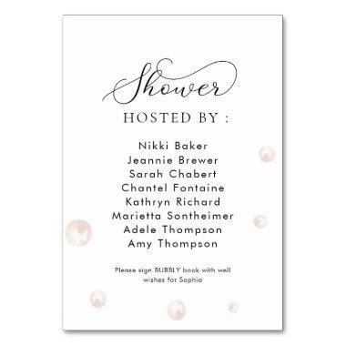 Custom 2 Pearls & Prosecco  Sign Table Number