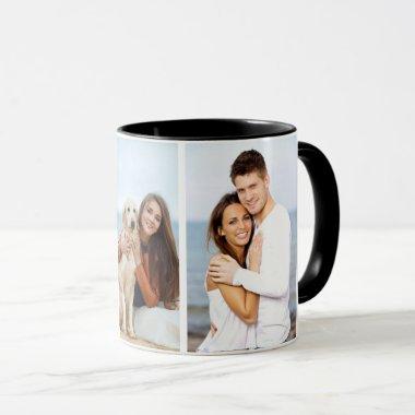 Custom 3 Photo Combo Mug - Black White