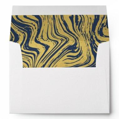 Custom Wedding Envelope | Navy Blue | Gold
