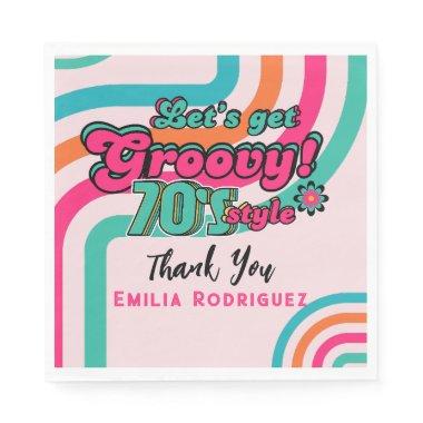 Custom 70's Retro Disco Birthday Boogie Groovy Napkins