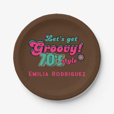 Custom 70's Retro Disco Birthday Boogie Groovy Paper Plates