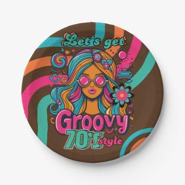 Custom 70's Retro Disco Birthday Boogie Groovy Paper Plates