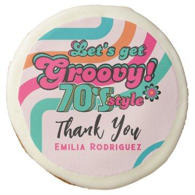 Custom 70's Retro Disco Birthday Boogie Groovy Sugar Cookie
