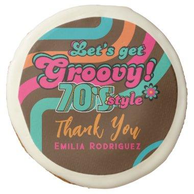 Custom 70's Retro Disco Birthday Boogie Groovy Sugar Cookie