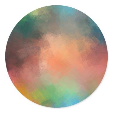 Custom Abstract Art Elegant Colorful Blank Classic Round Sticker