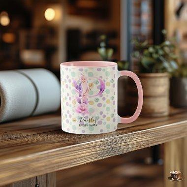 Custom Abstract Boho Chic Monogram Mug - P