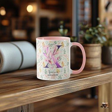 Custom Abstract Boho Chic Monogram Mug - X