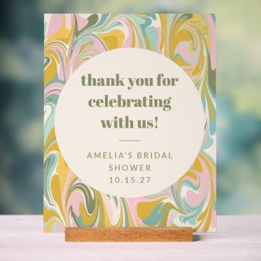 Custom Abstract Pastels Thank You  Acrylic Sign