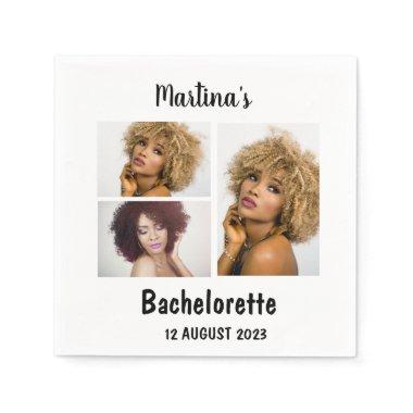 Custom Bachelorette 3 Photo Collage Napkins