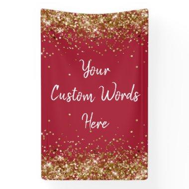 Custom Backdrop Birthday Party Photo Burgundy Gold Banner