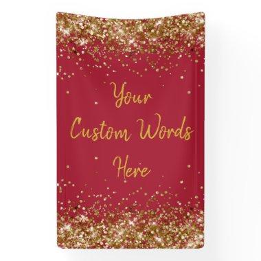 Custom Backdrop Birthday Party Photo Burgundy Gold Banner