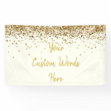 Custom Backdrop Birthday Party Photo Prop Ivory Banner