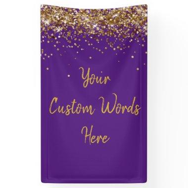 Custom Backdrop Birthday Party Photo Prop Purple Banner