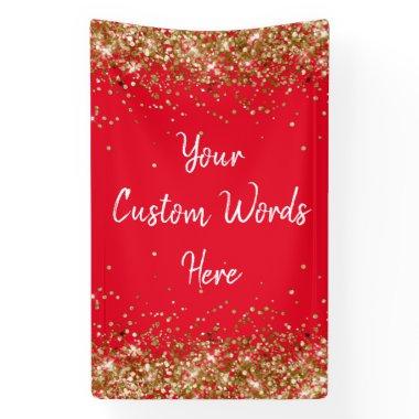 Custom Backdrop Birthday Party Photo Red and Gold Banner