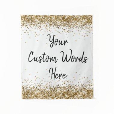 Custom Backdrop Personalized Photobooth White Gold