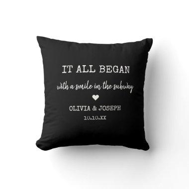 Custom Black Where It All Began Valentine Day Throw Pillow