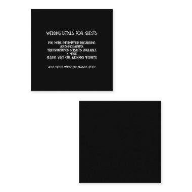 Custom Black White Wedding Details For Guests Enclosure