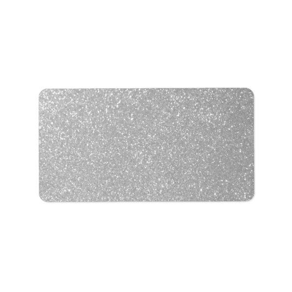 Custom blank sparkly silver glitter address labels