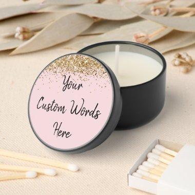 Custom Blush Birthday Party Anniversary Graduation Mini Candle Favors