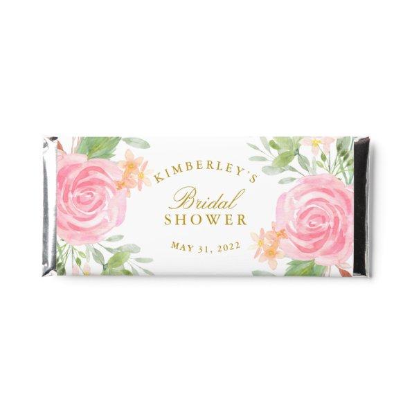 Custom Blush Floral  Hershey Bar Favors