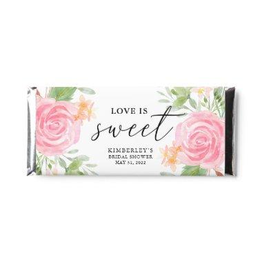 Custom Blush Floral Love is Sweet  Hershey Bar Favors