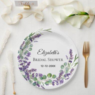 Custom Boho Lavender Eucalyptus  Paper Plates