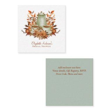 Custom Boho Terracotta Floral Sage Tea Party Event Enclosure