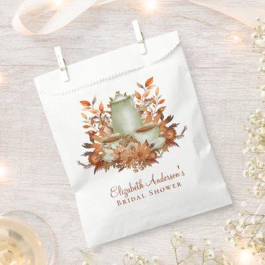 Custom Boho Terracotta Floral Sage Tea Party Event Favor Bag