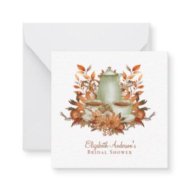 Custom Boho Terracotta Floral Sage Tea Party Event Note