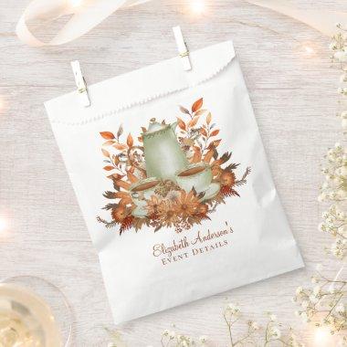 Custom Boho Terracotta Floral Sage Tea Party Favor Favor Bag