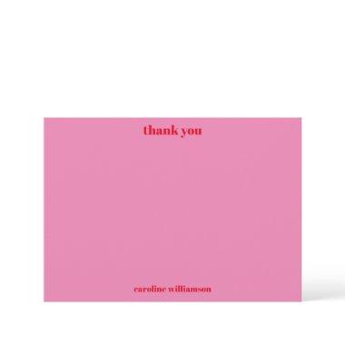 Custom Bold Typography Pink Red  Thank You