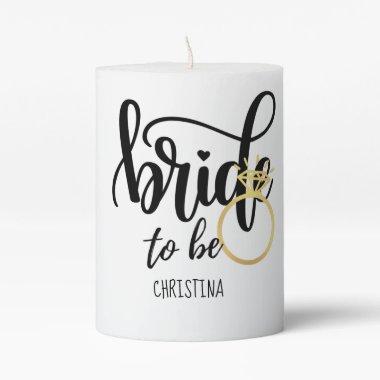 Custom Branded Bride-to-Be Bachelorette Bridal Pillar Candle