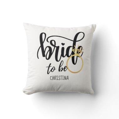 Custom Branded Bride-to-Be Bachelorette Bridal Throw Pillow